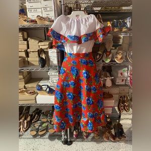 Blusa y falda set rojo